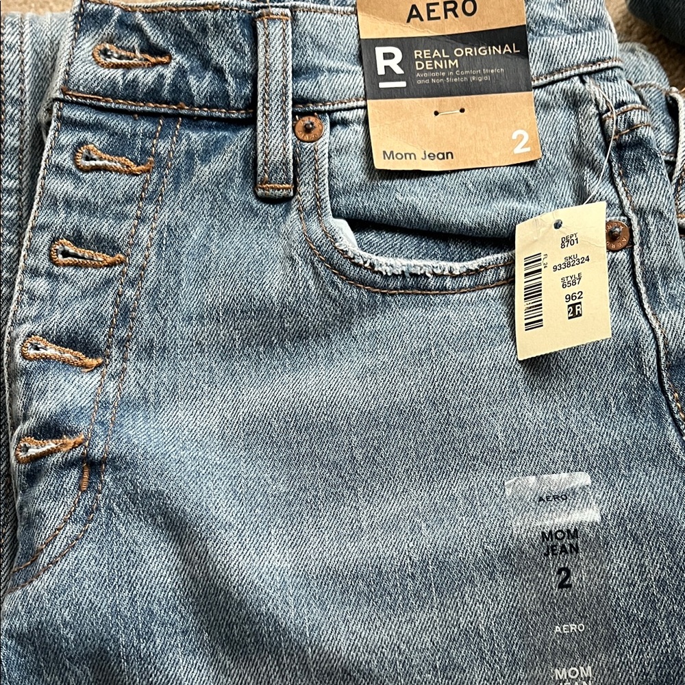 Aeropostale Straight Leg Denim Jeans - Light Blue